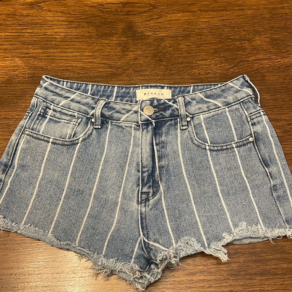 PacSun blue and white striped Jean shorts